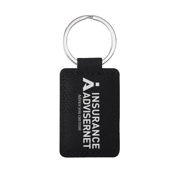 Keychain Rectangle – Black Leatherette