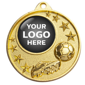Shooting Stars Logo Football Medal